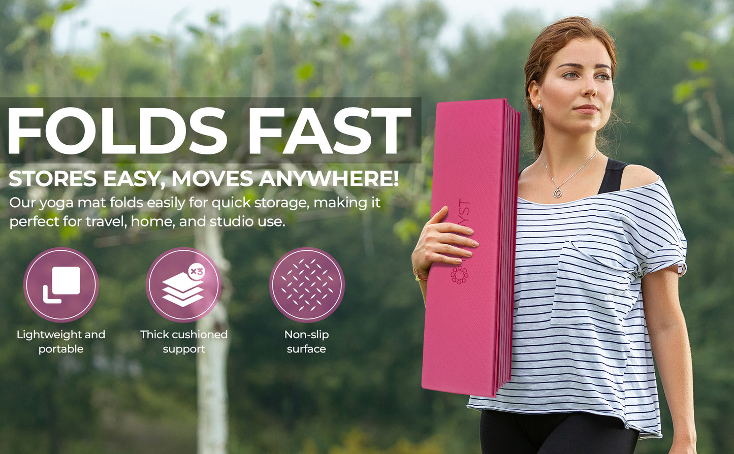 Black Folding Yoga Mat