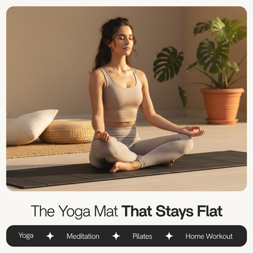 Black Folding Yoga Mat