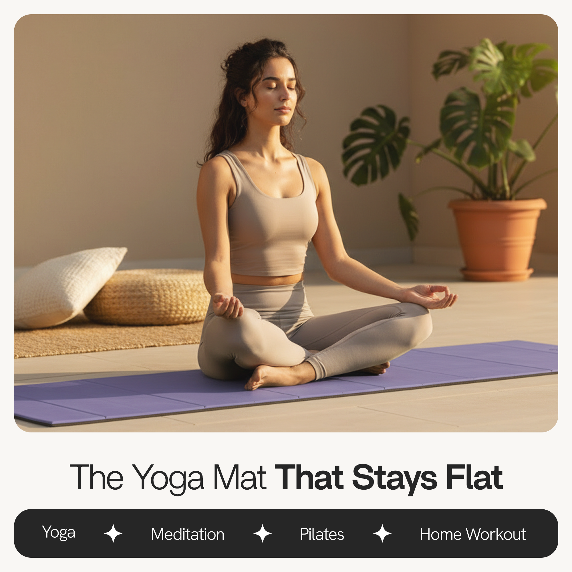 Purple Folding Yoga Mat