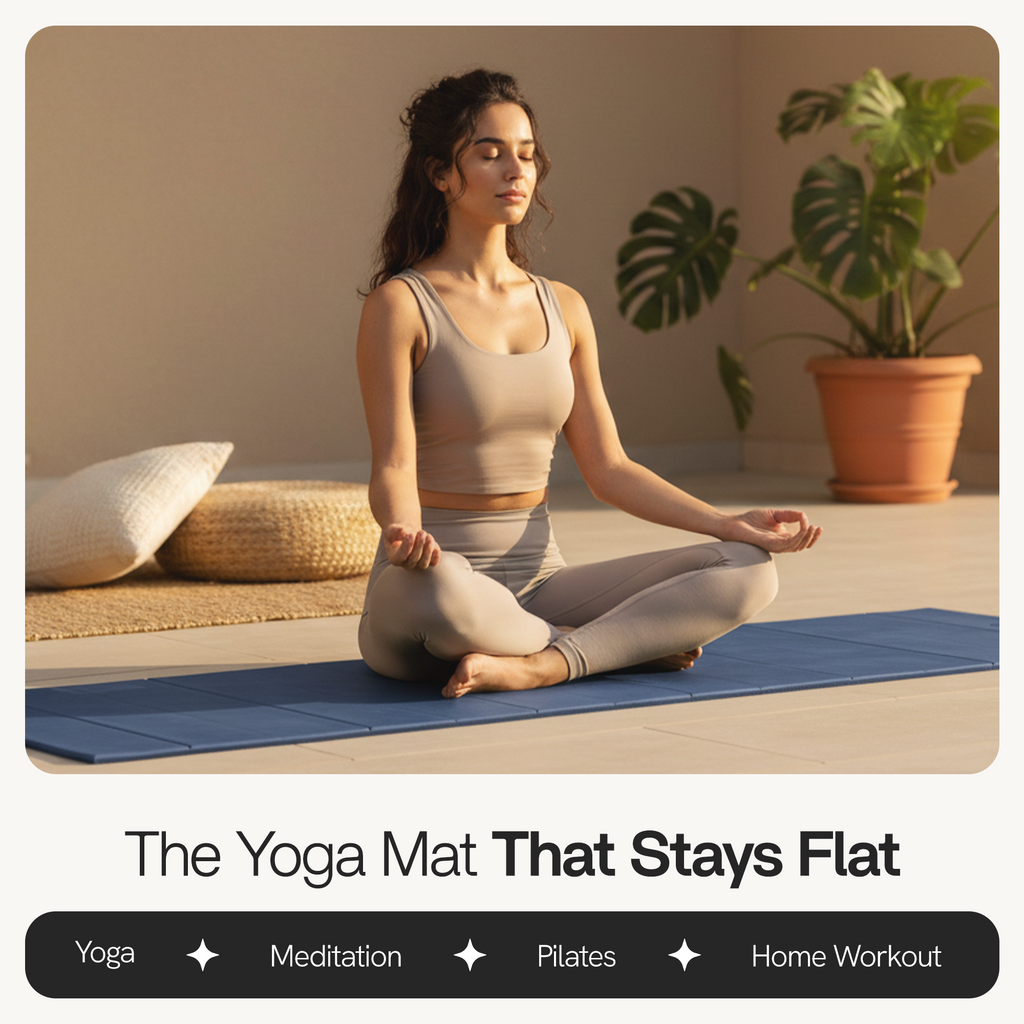 Blue Folding Yoga Mat