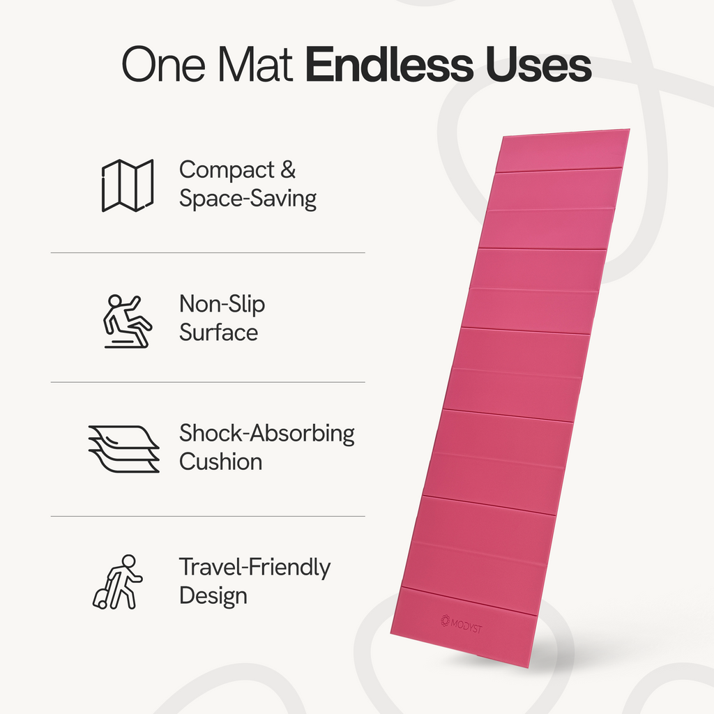 Pink Folding Yoga Mat