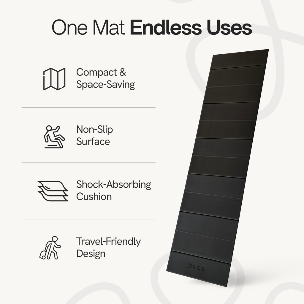 Black Folding Yoga Mat