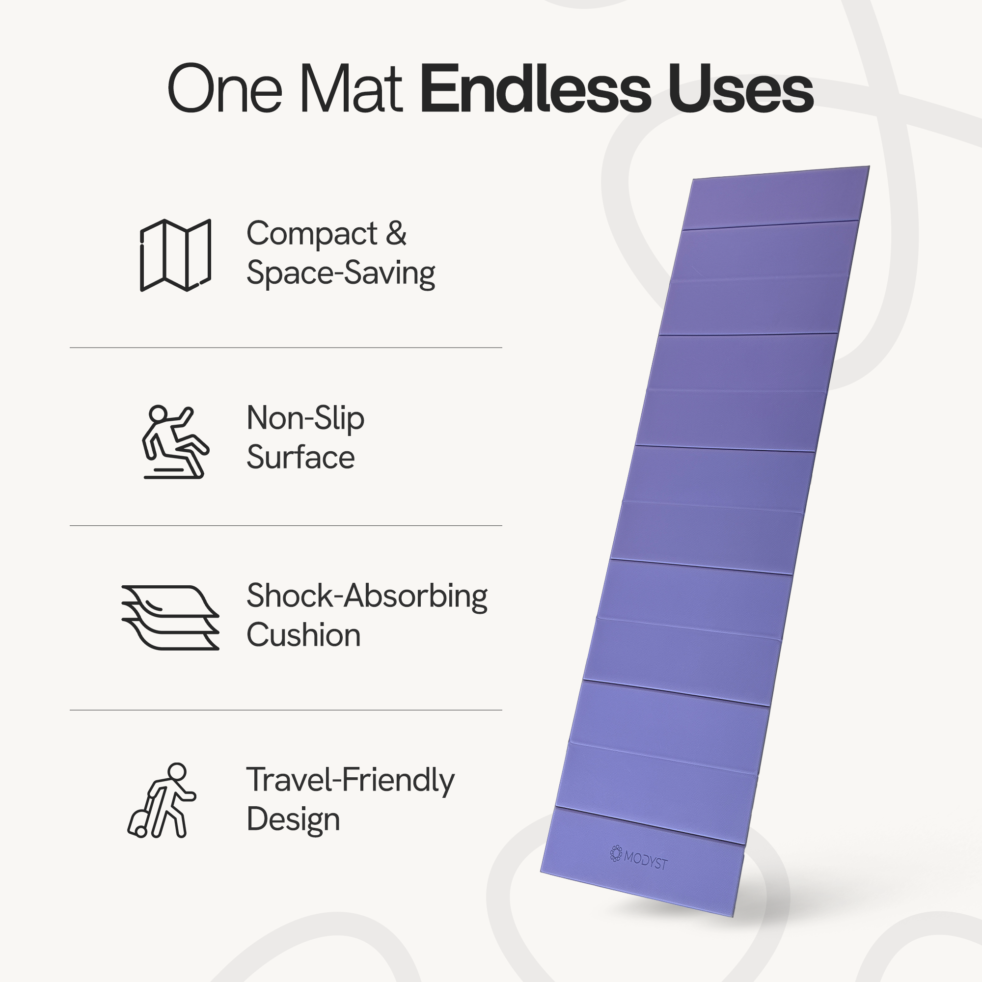 Purple Folding Yoga Mat