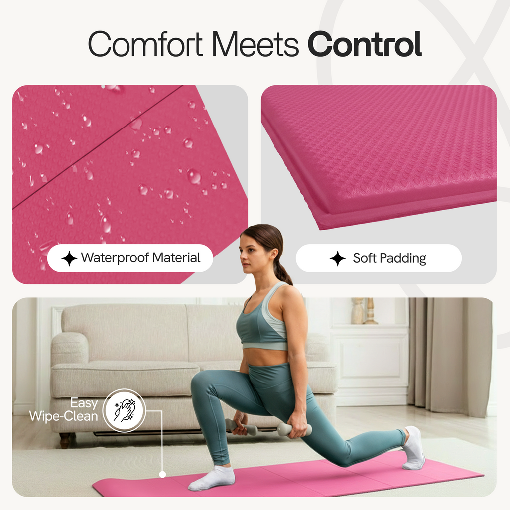 Pink Folding Yoga Mat