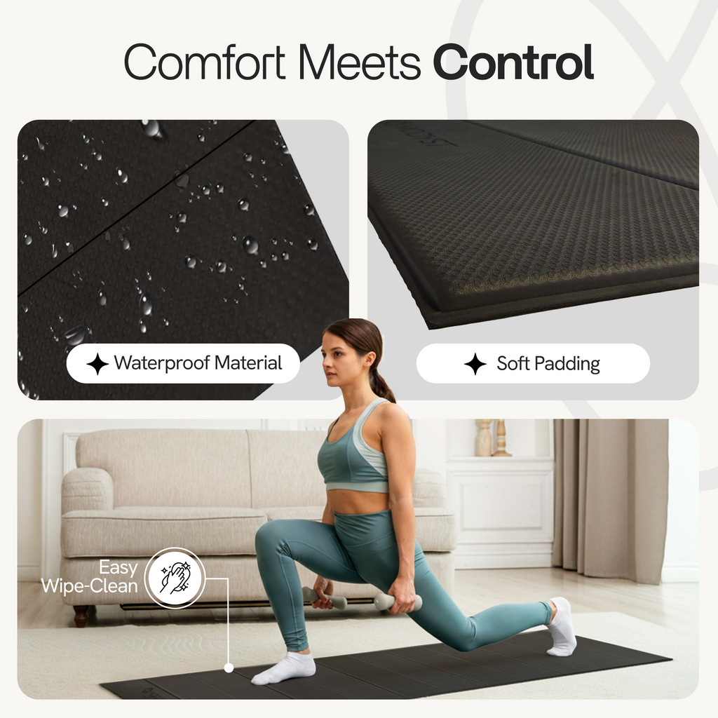 Black Folding Yoga Mat