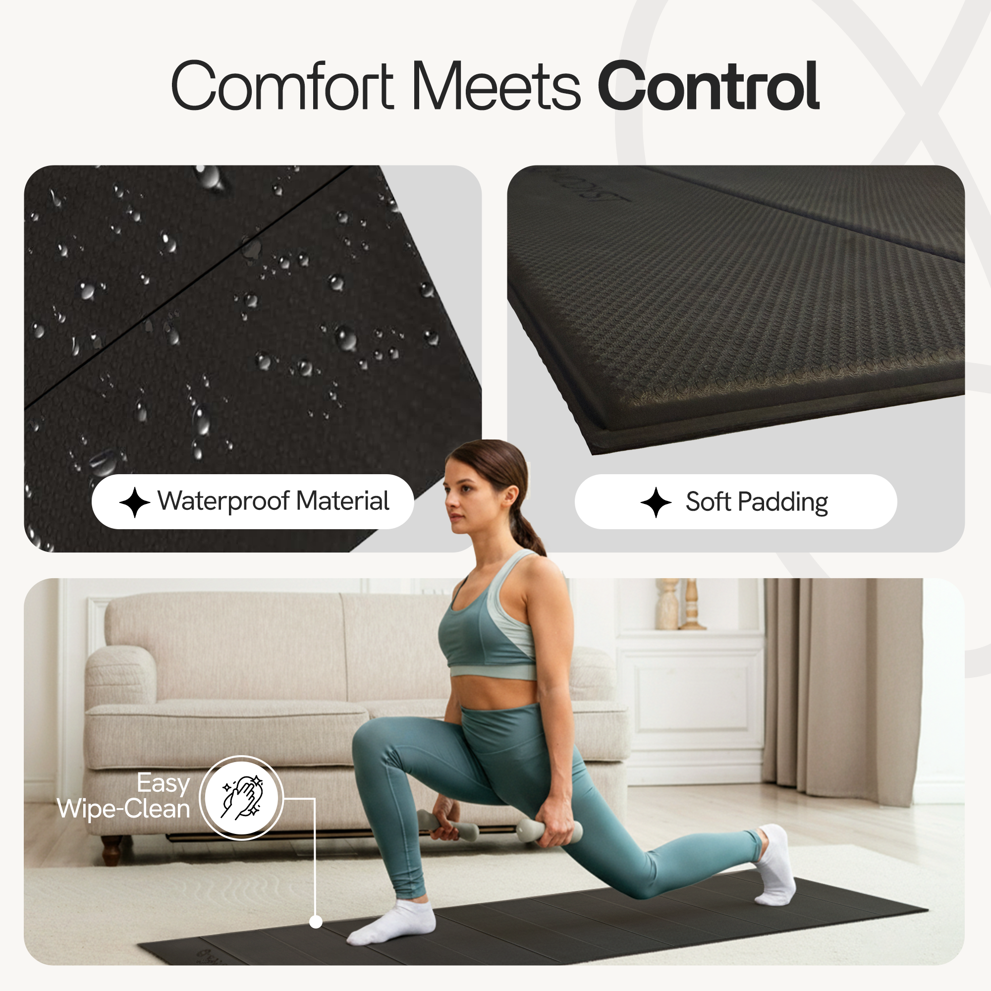 Black Folding Yoga Mat