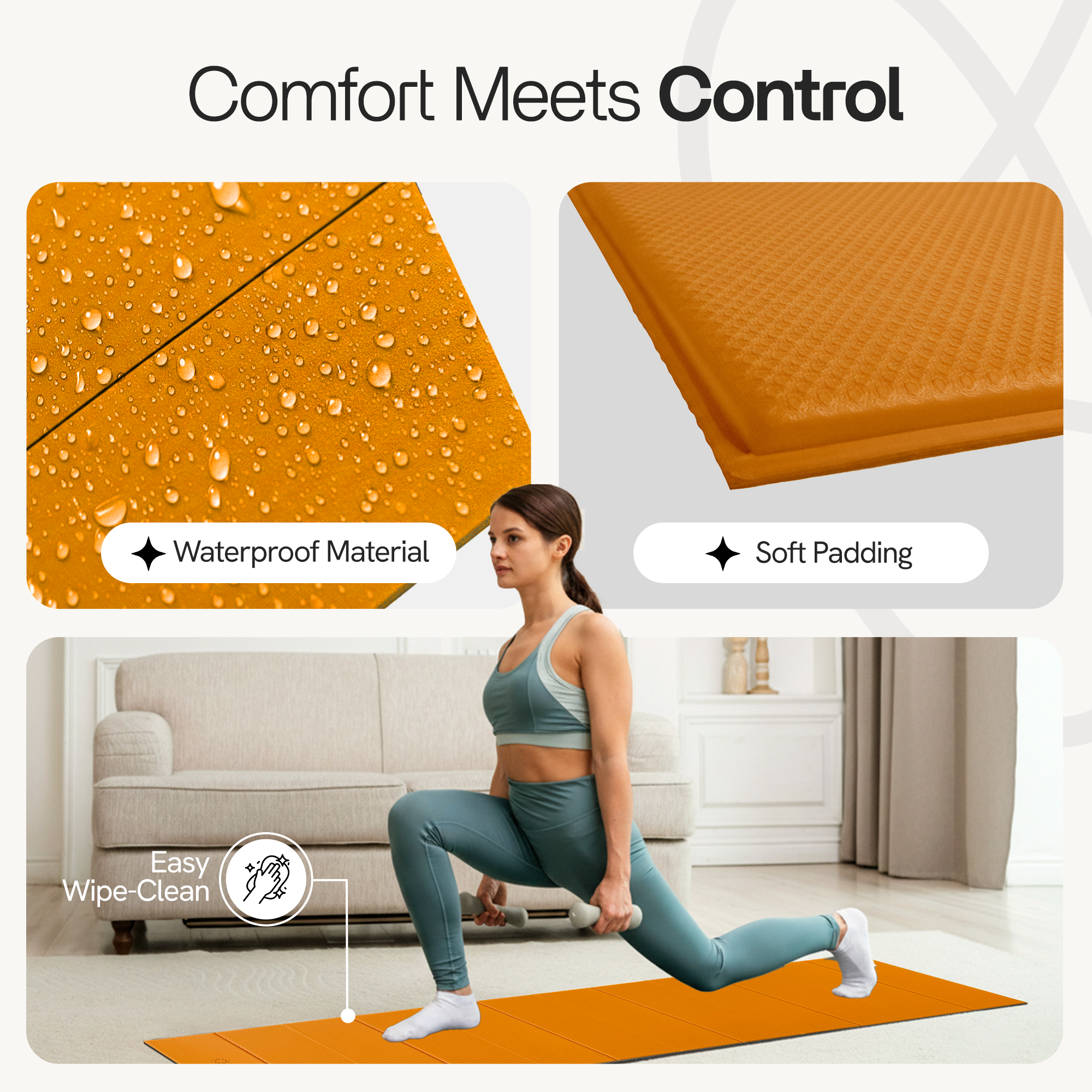 Orange Folding Yoga Mat