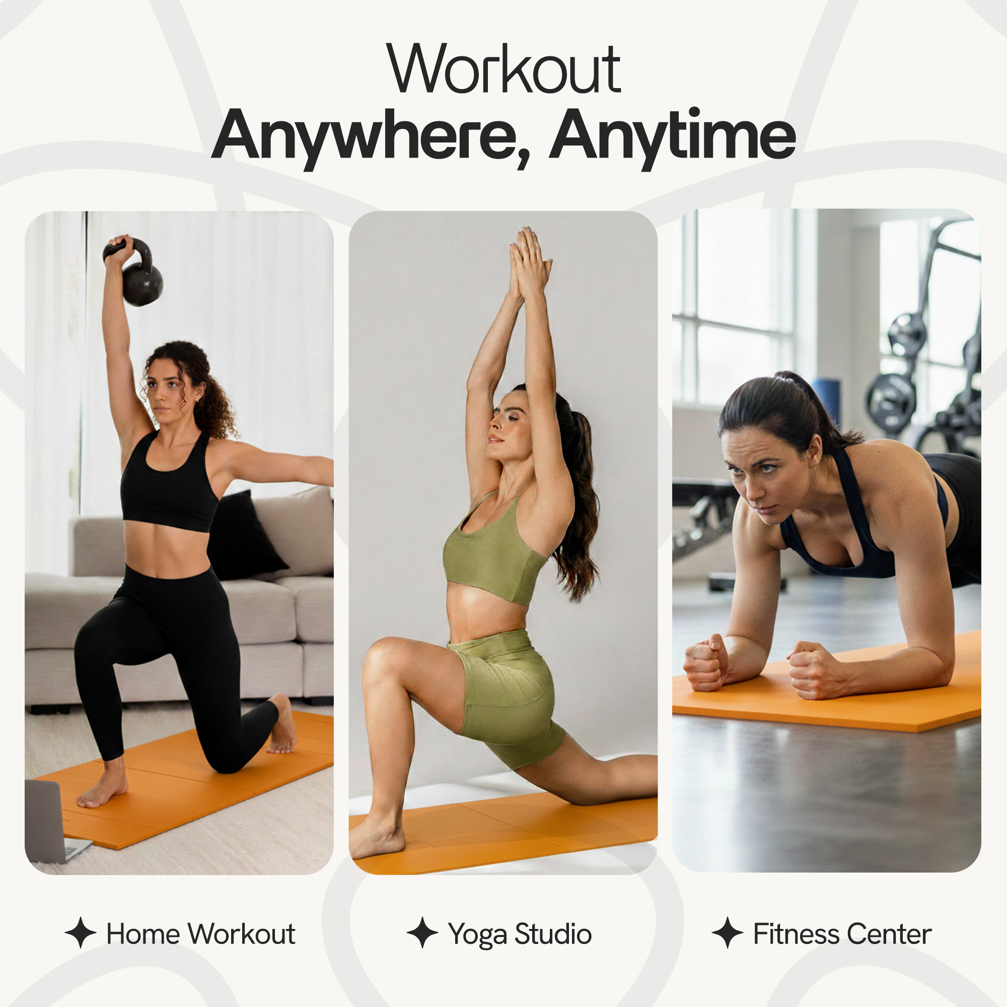 Orange Folding Yoga Mat