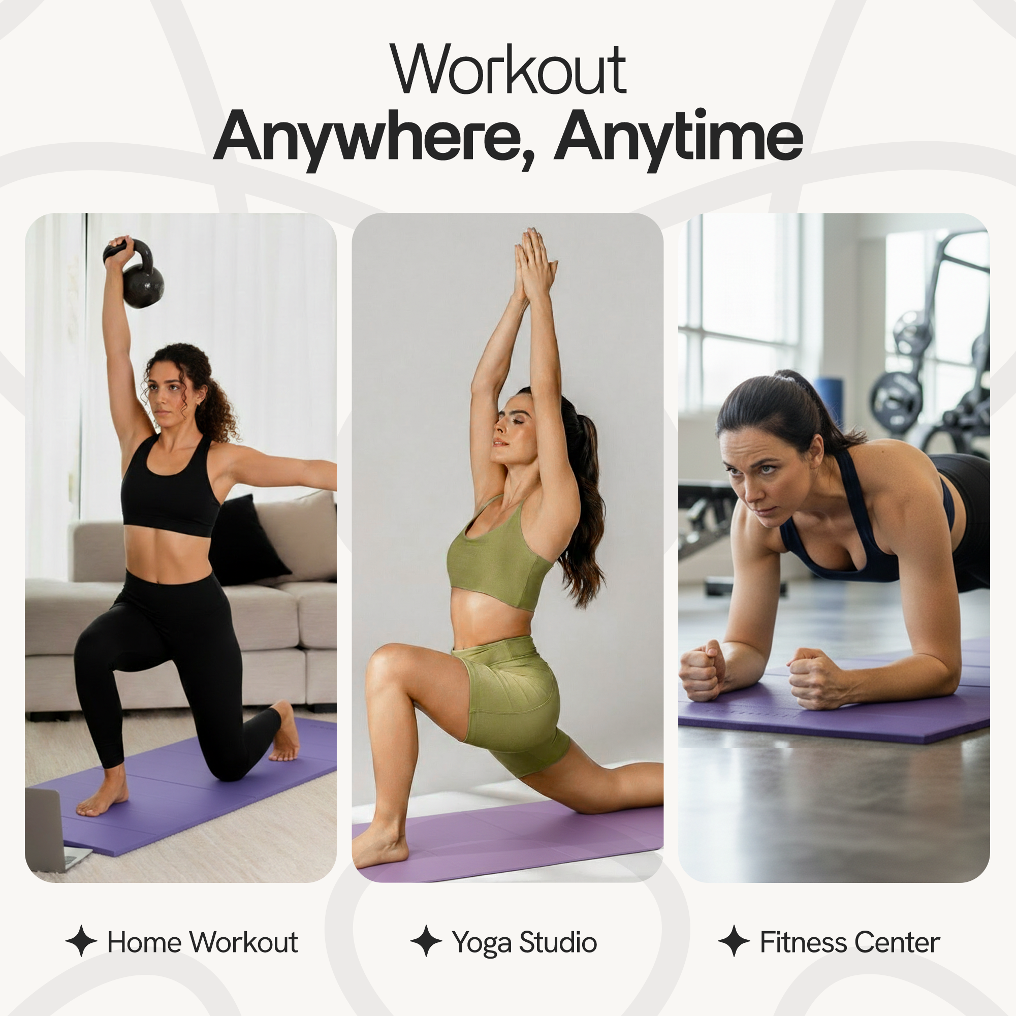 Purple Folding Yoga Mat