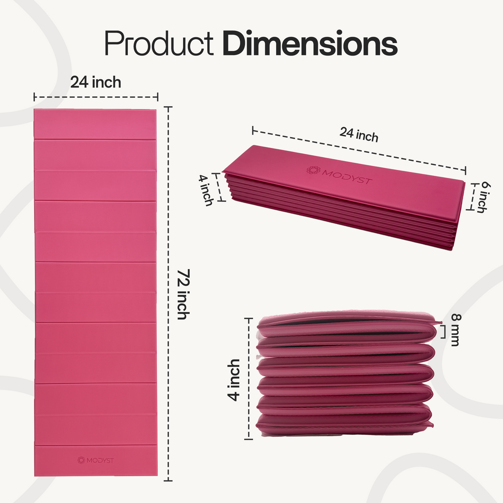 Pink Folding Yoga Mat