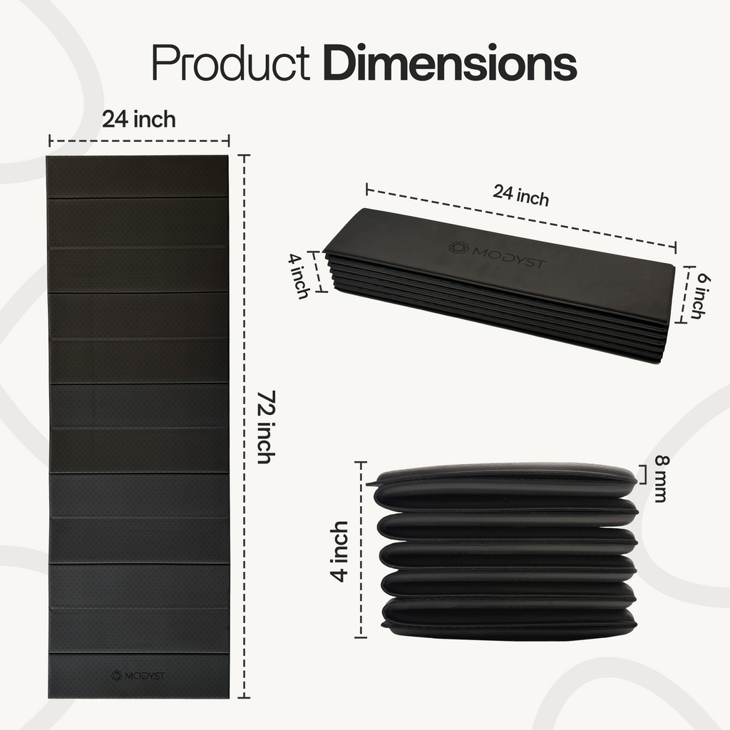 Black Folding Yoga Mat