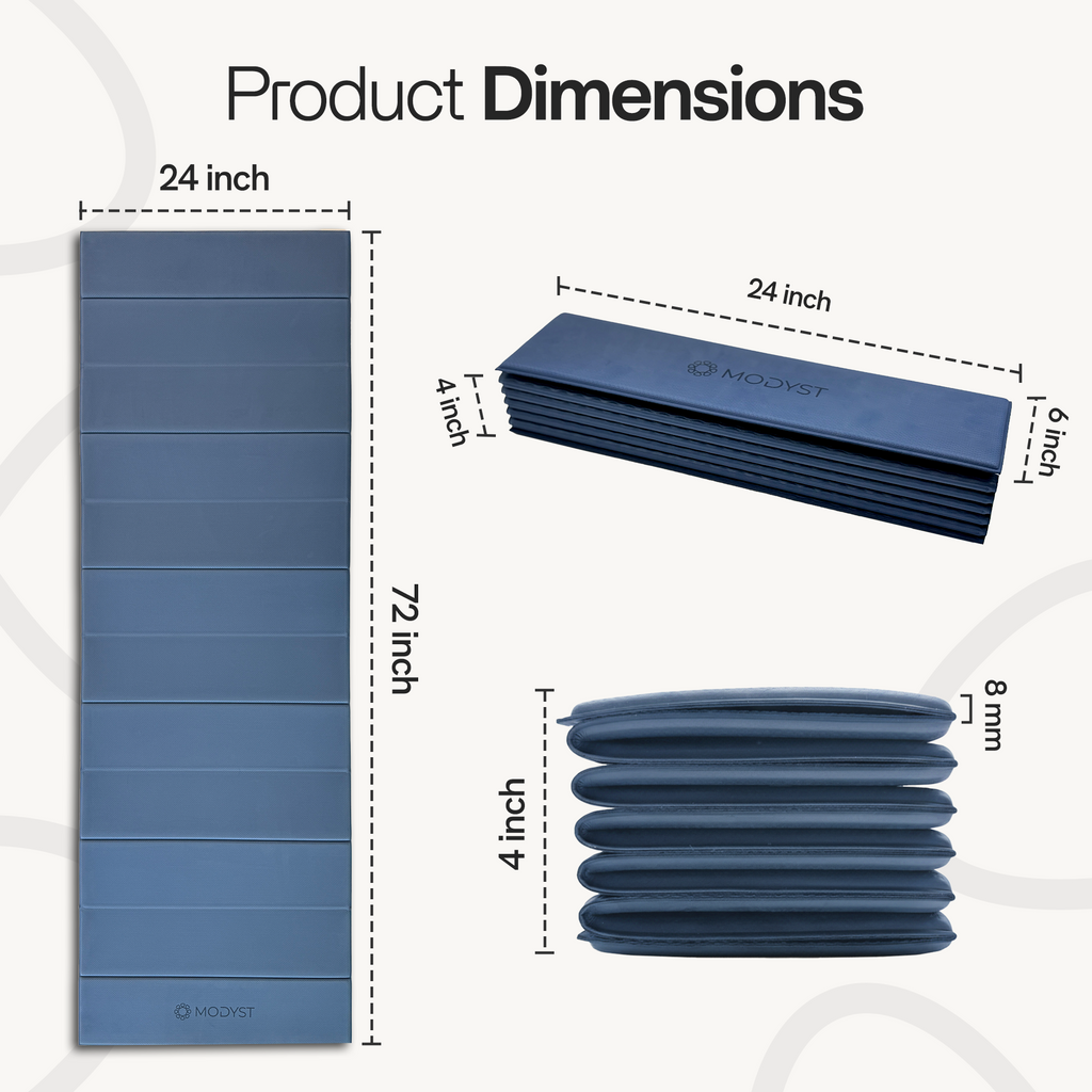 Blue Folding Yoga Mat
