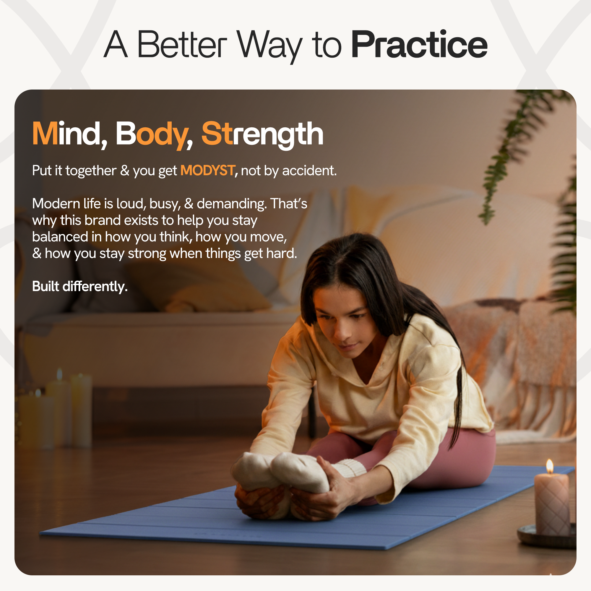 Blue Folding Yoga Mat